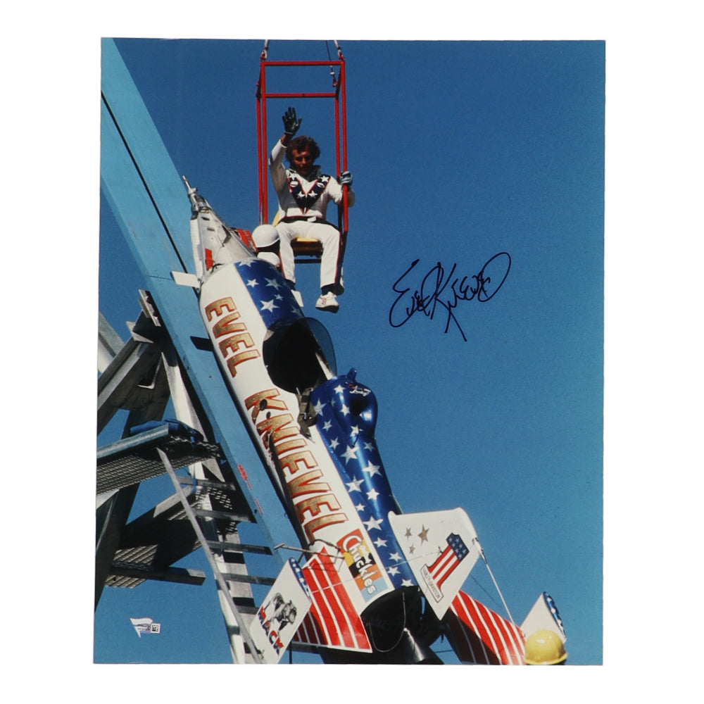 Evel Knievel Signed 16x20 Photo (Fanatics) - The Ultimate Daredevil