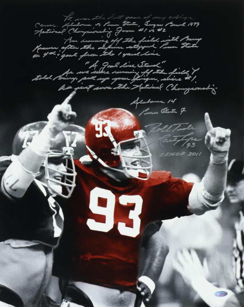 Marty Lyons Signed (Steiner) Alabama Crimson Tide 16x20 Photo With Extensive Inscription