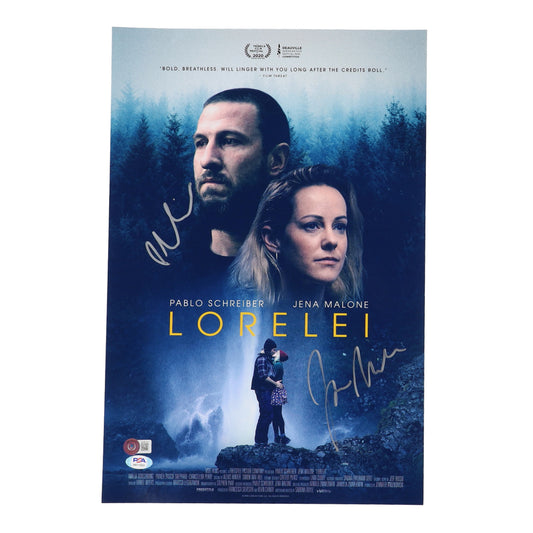 Jena Malone & Pablo Schreiber Signed (Beckett) "Lorelei" 12x18 Photo