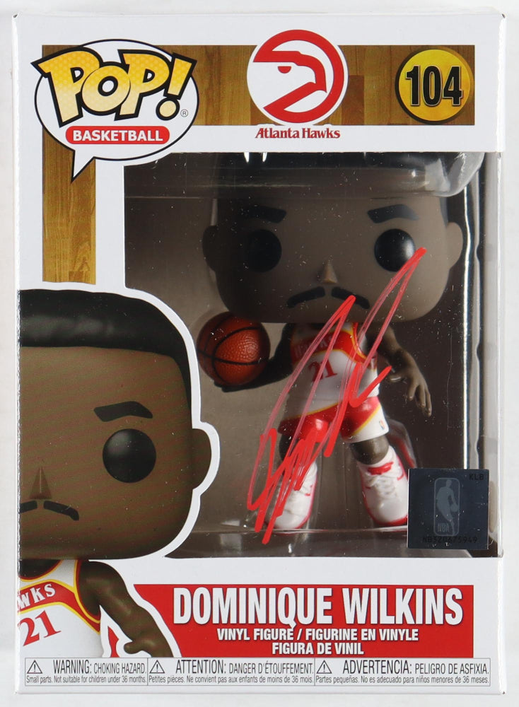 Dominique Wilkins Signed Hawks #104 Funko Pop! Vinyl Figure (JSA)