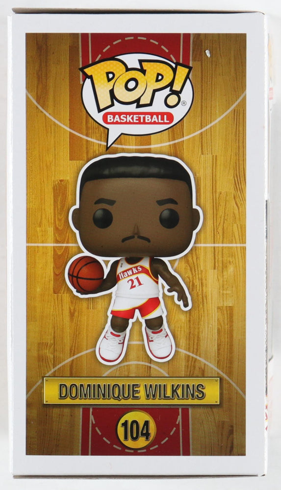 Dominique Wilkins Signed Hawks #104 Funko Pop! Vinyl Figure (JSA)