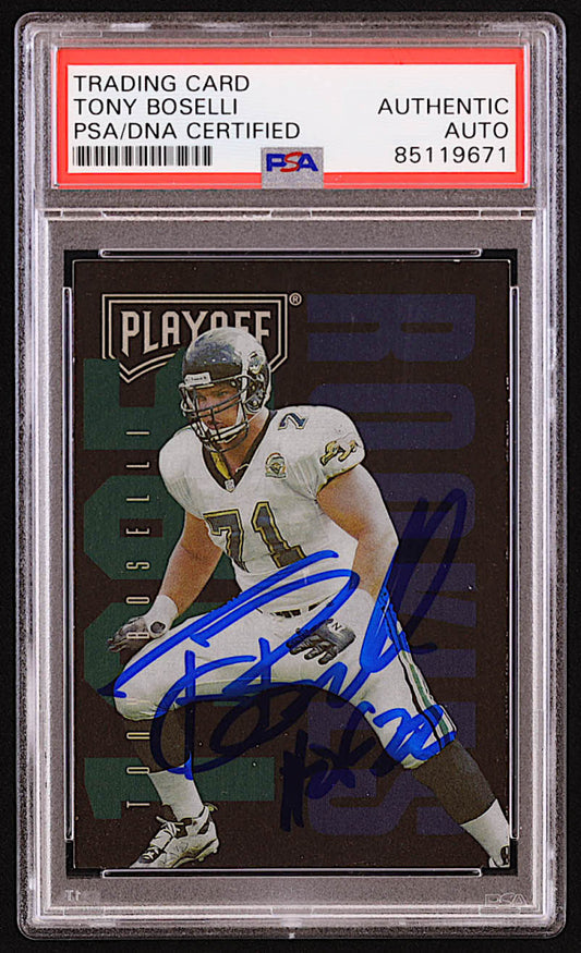 Tony Boselli Signed 1995 Playoff Contenders #132 RC Inscribed "HOF 22" (PSA) - Rookie Card