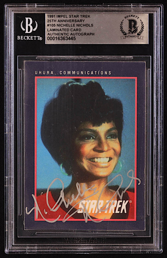 Nichelle Nichols Signed 1991 Impel Star Trek 25th Anniversary #105 Uhura, Communications (BGS & JSA) - Uhura