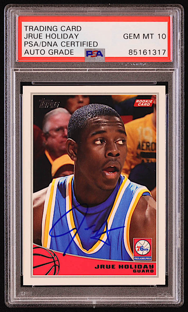 Jrue Holiday Signed 2009-10 Topps #330 RC (PSA | Auto 10) - Rookie Card