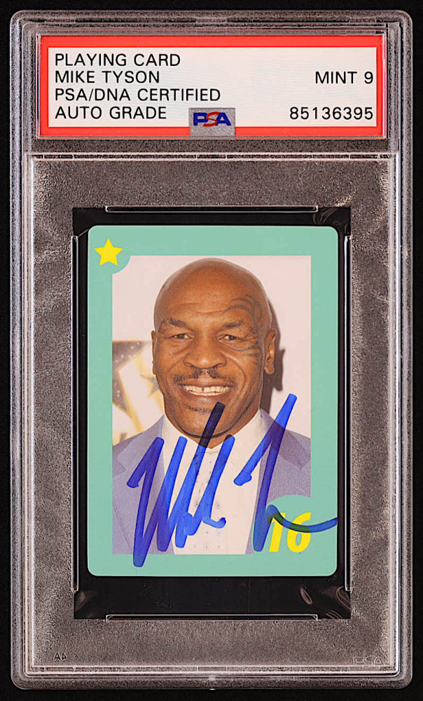 Mike Tyson Signed Celebrity Who Is It? Guessing Game Card (PSA | Auto 9)