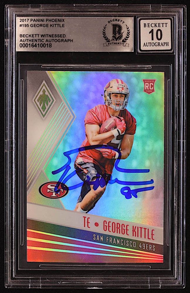 George Kittle Signed 2017 Panini Phoenix #195 RC (BGS | Autograph Graded BGS 10) - Rookie Card / Beckett Witnessed