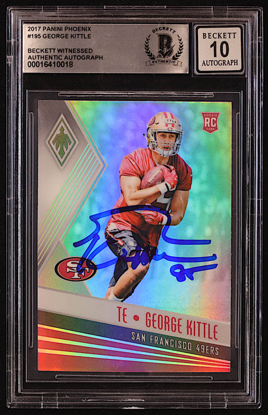 George Kittle Signed 2017 Panini Phoenix #195 RC (BGS | Autograph Graded BGS 10) - Rookie Card / Beckett Witnessed