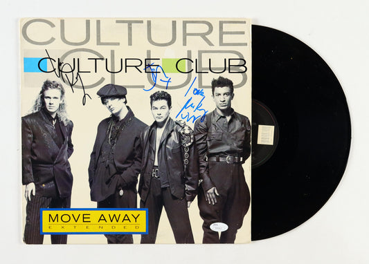 Roy Hay, Jon Moss & Mikey Craig Signed (JSA) Culture Club "Move Away" Vinyl Record Album Sleeve - Culture Club