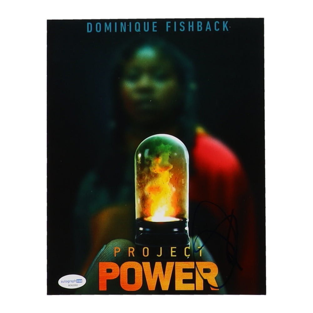 Dominique Fishback Signed (ACOA) "Project Power" 8x10 Photo - Robin Reilly