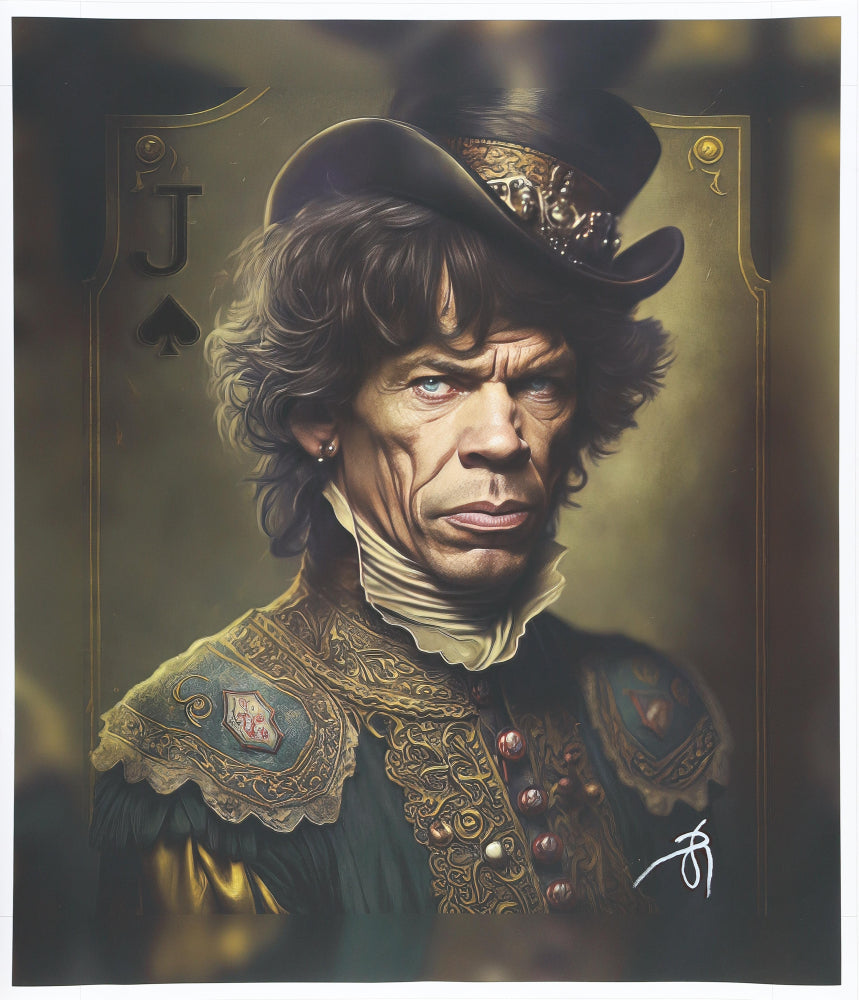 Arvydas Gaiciunas / Retne Signed 2024 "Mick N-3" 24x28 Giclee on Canvas (Retne & PA) - Mick Jagger