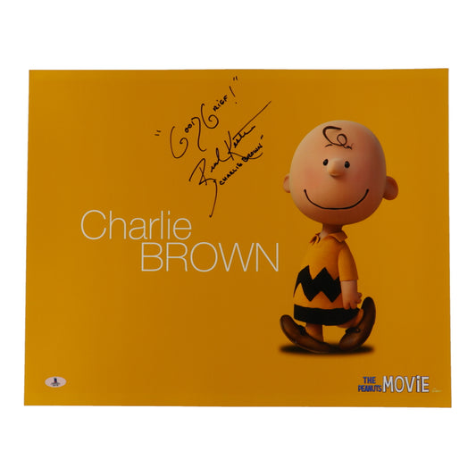 Brad Kesten Signed "The Peanuts Movie" 16x20 Photo Inscribed "Good Grief!" & "Charlie Brown" - (Beckett) Beckett Witnessed