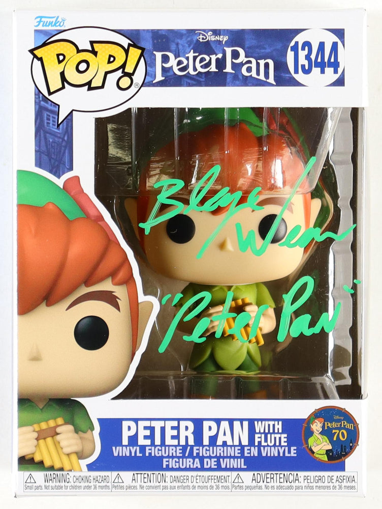 Blayne Weaver Signed "Peter Pan" #1344 Funko Pop! Vinyl Figure Inscribed "Peter Pan" (JSA) - Voice of Peter Pan