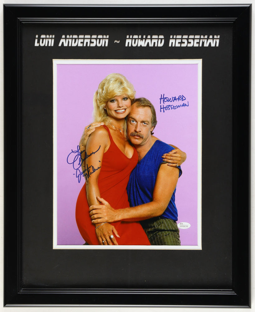 Loni Anderson & Howard Hesseman Signed (JSA) "WKRP in Cincinnati" Custom Framed Photo Inscribed "Jennifer Marlowe" - JSA Witnessed