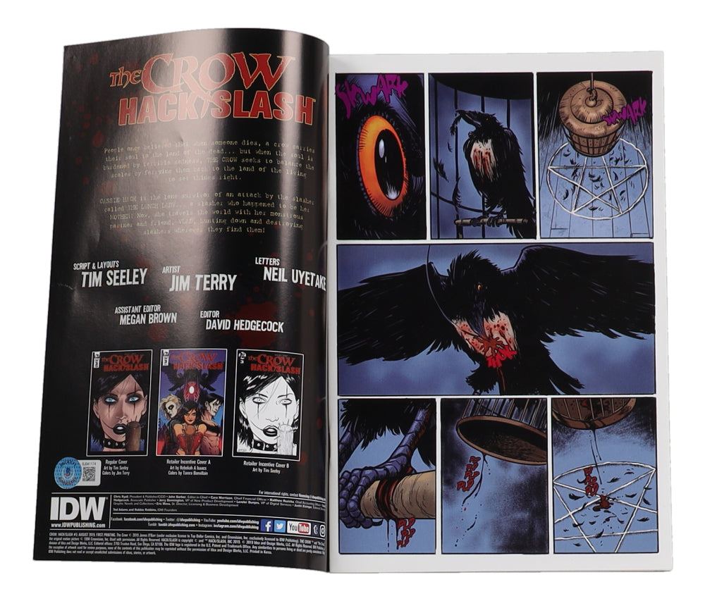 James O'Barr Signed 2019 "The Crow Hack Slash" Issue #3 IDW Comic Book (Beckett) Comic Artist | Creator