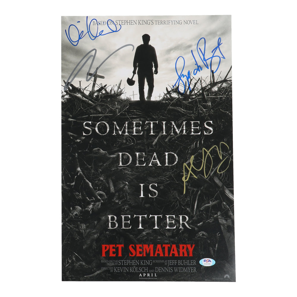 "Pet Semetary" 11x17 Movie Poster Photo Signed (PSA) by Amy Seimetz, Dennis Widmyer, Kevin Kolsch & Lorenzo di Bonaventura