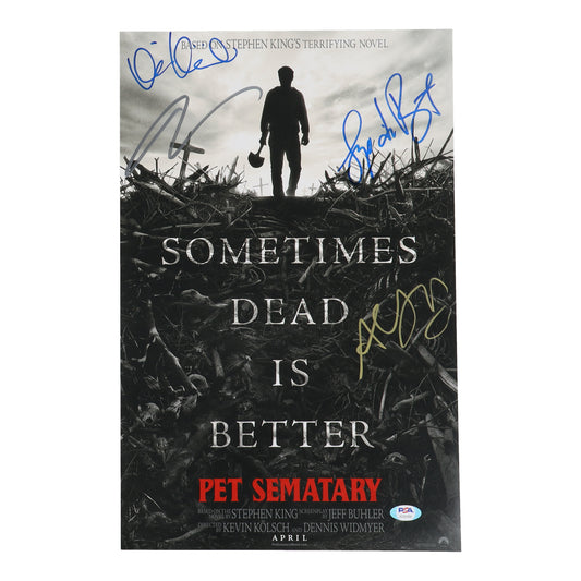 "Pet Semetary" 11x17 Movie Poster Photo Signed (PSA) by Amy Seimetz, Dennis Widmyer, Kevin Kolsch & Lorenzo di Bonaventura