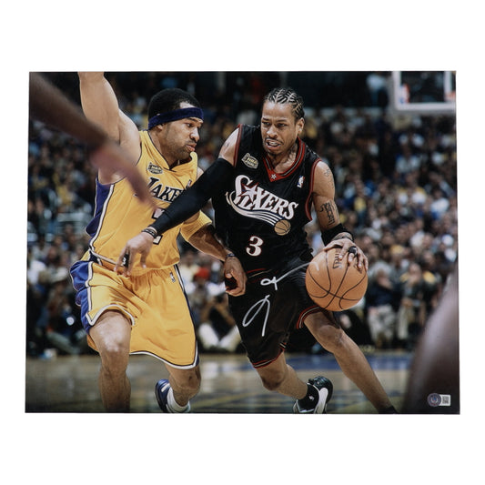 Allen Iverson Signed (Beckett) 76ers 16x20 Photo - Beckett Witnessed