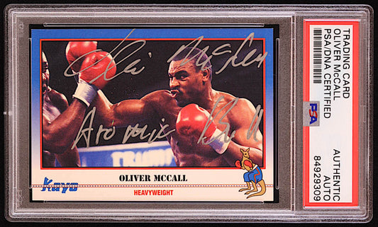 Oliver McCall Signed 1991 Kayo #182 Inscribed "Atomic Bull" (PSA)