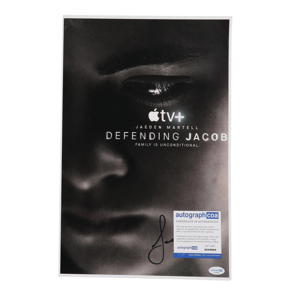 Jaeden Martell Signed (ACOA) "Defending Jacob" 11x17 Photo