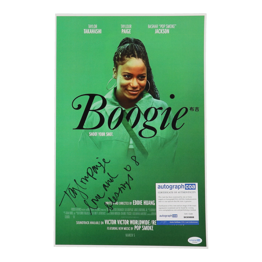 Taylour Paige Signed (ACOA) "Boogie" 11x17 Photo Inscribed "Love And Blessings" - Eleanor