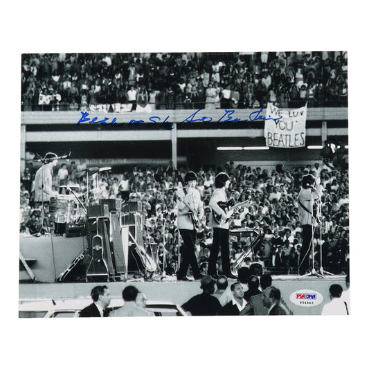 Sid Bernstein Signed (PSA) 8x10 Photo Inscribed "Beatles at Shea" - Beatles @ Shea Stadium