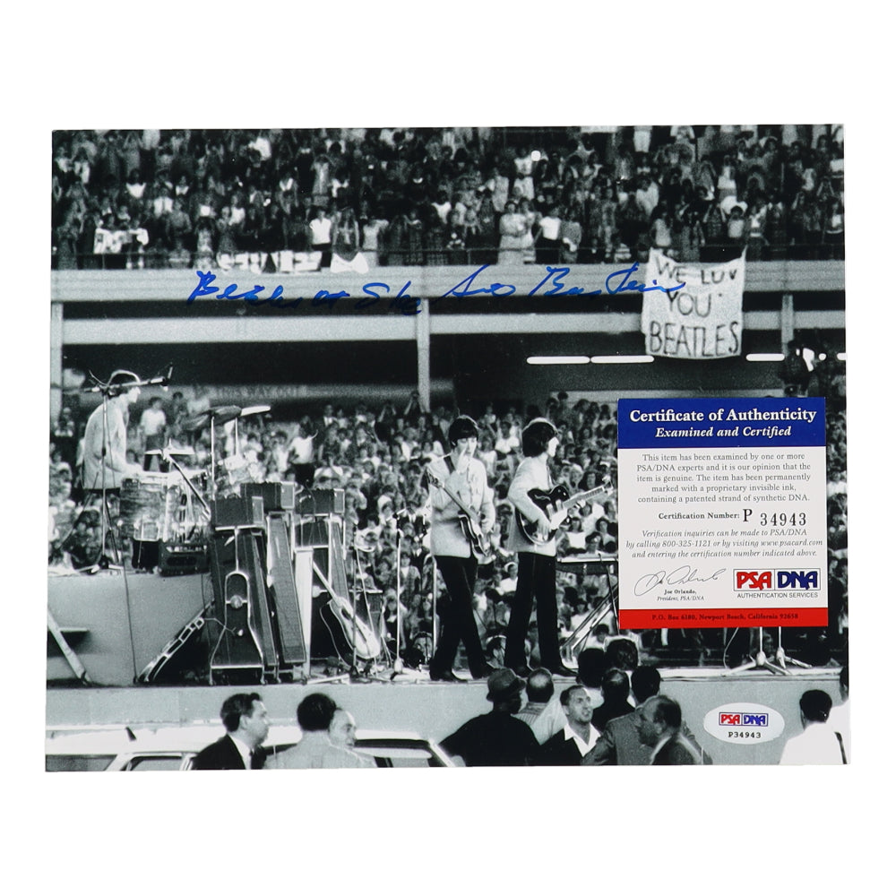 Sid Bernstein Signed (PSA) 8x10 Photo Inscribed "Beatles at Shea" - Beatles @ Shea Stadium