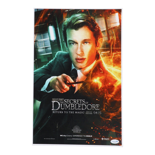 Callum Turner Signed (ACOA) "Fantastic Beasts: The Secrets Of Dumbledore" 11x17 Photo