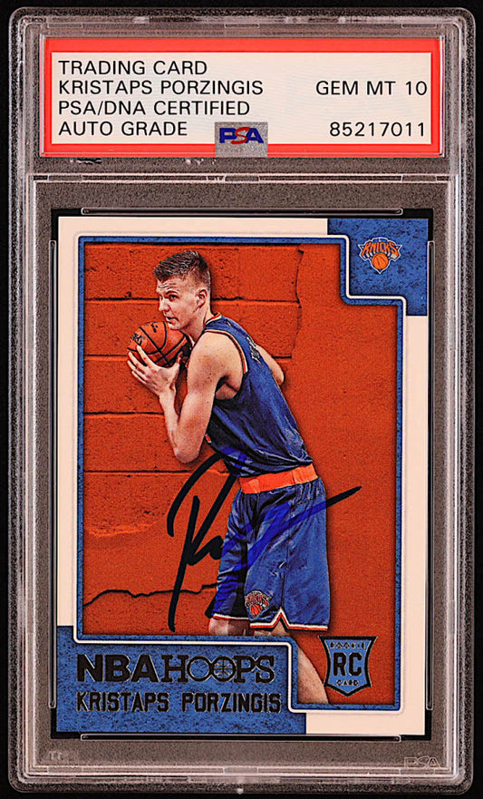 Kristaps Porzingis Signed 2015-16 Hoops #261 RC (PSA | Auto 10) - Rookie Card