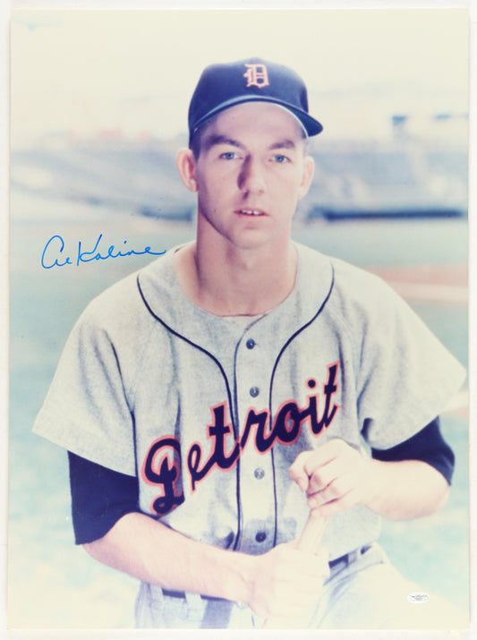 Al Kaline Signed Tigers 20x27 Photo on Foam Board (JSA)