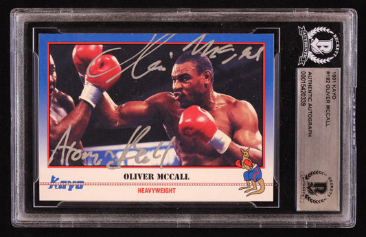 Oliver McCall Signed 1991 Kayo #182 Inscribed "Atomic Bull" (BGS)