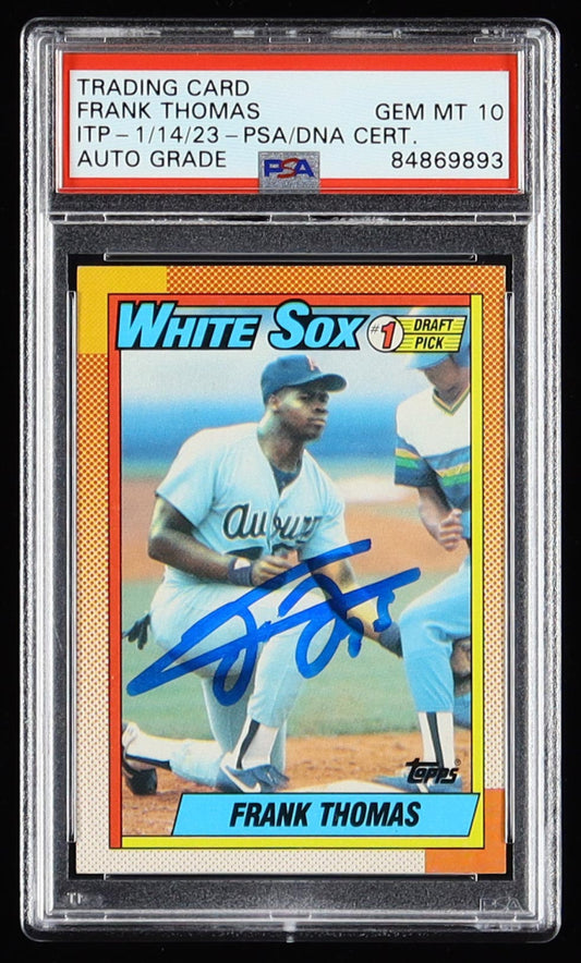 Frank Thomas Signed 1990 Topps #414 RC (PSA - Auto 10) - Rookie Card