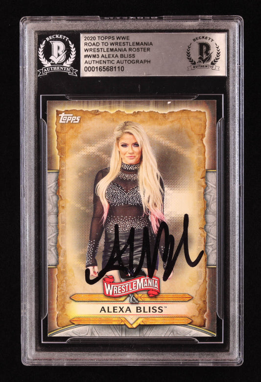 Alexa Bliss Signed 2020 Topps WWE Road to WrestleMania WrestleMania Roster #WM3 (BGS)