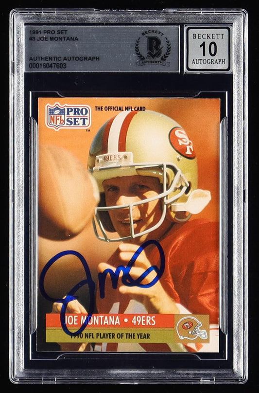 Joe Montana Signed 1991 Pro Set #3 (BGS | Auto 10)