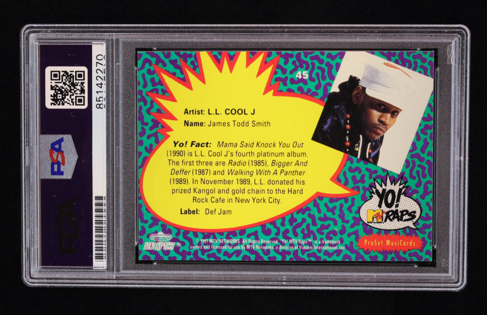 L.L. Cool J Signed 1991 Pro Set YO! MTV Raps Complete Series #45 (PSA)