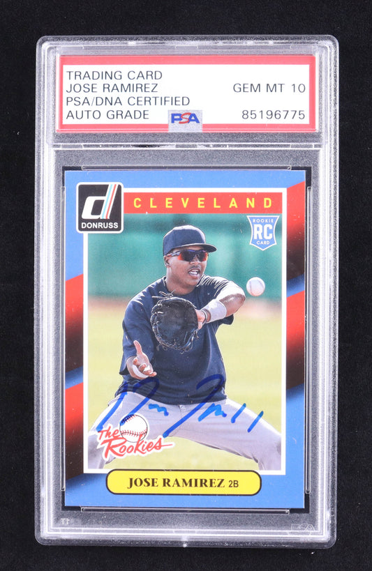 Jose Ramirez Signed 2014 Donruss The Rookies #41 RC (PSA | Auto 10) Rookie Card