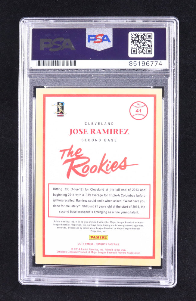 Jose Ramirez Signed 2014 Donruss The Rookies #41 RC (PSA | Auto 10) - Rookie Card