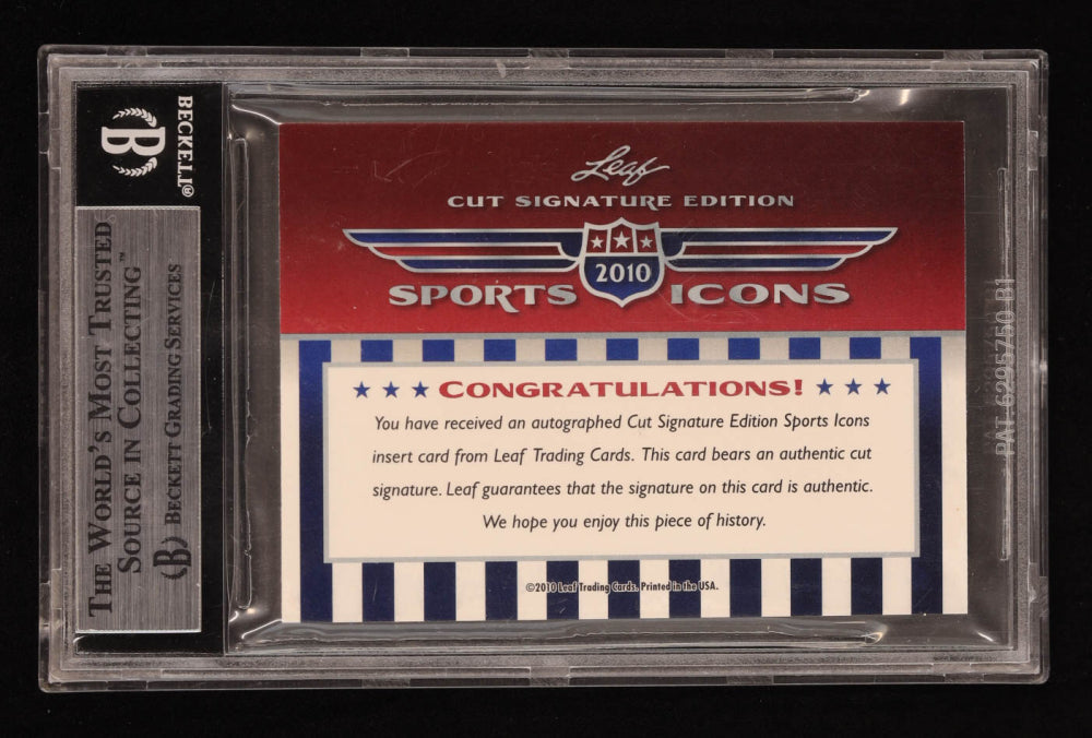 Leon Day 2010 Leaf Sports Icons Cut Signatures Update #553 (BGS Encapsulated) Serially Numbered #2 / 2