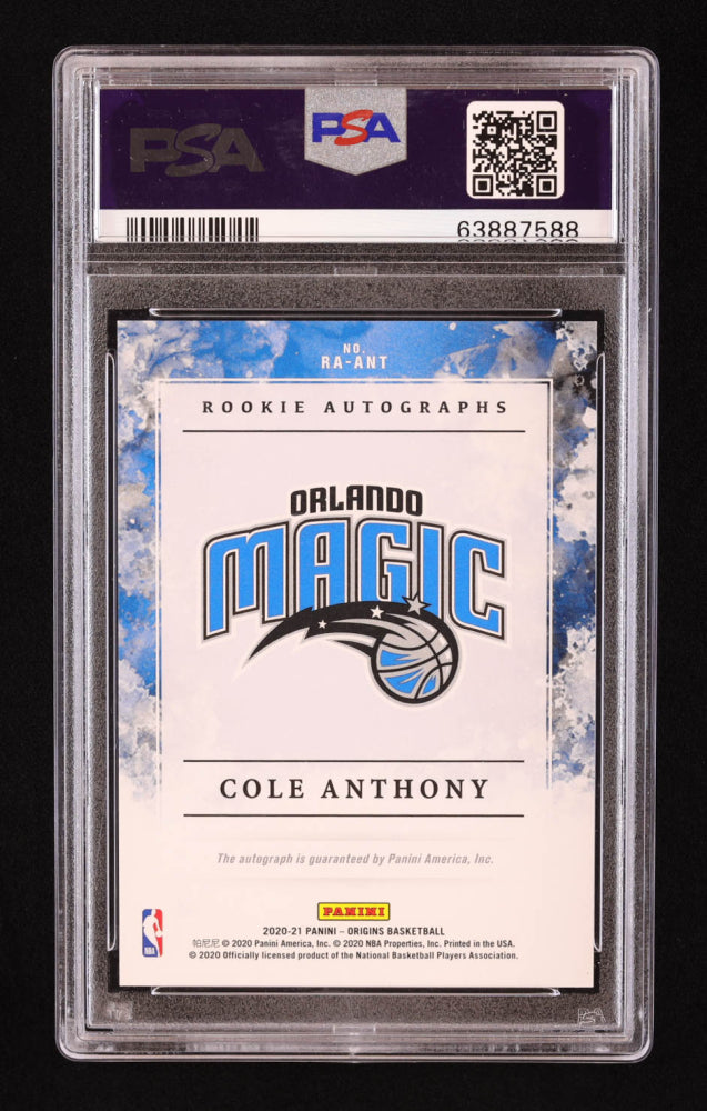 Cole Anthony 2020-21 Panini Origins Rookie Autographs Red #15 #10/99 RC (PSA 10 | Auto 10) Rookie Card | Serially Numbered #10 / 99