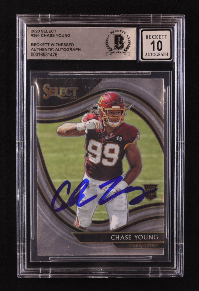 Chase Young Signed 2020 Select #364 RC (BGS | Autograph Graded BGS 10) Rookie Card / Beckett Witnessed