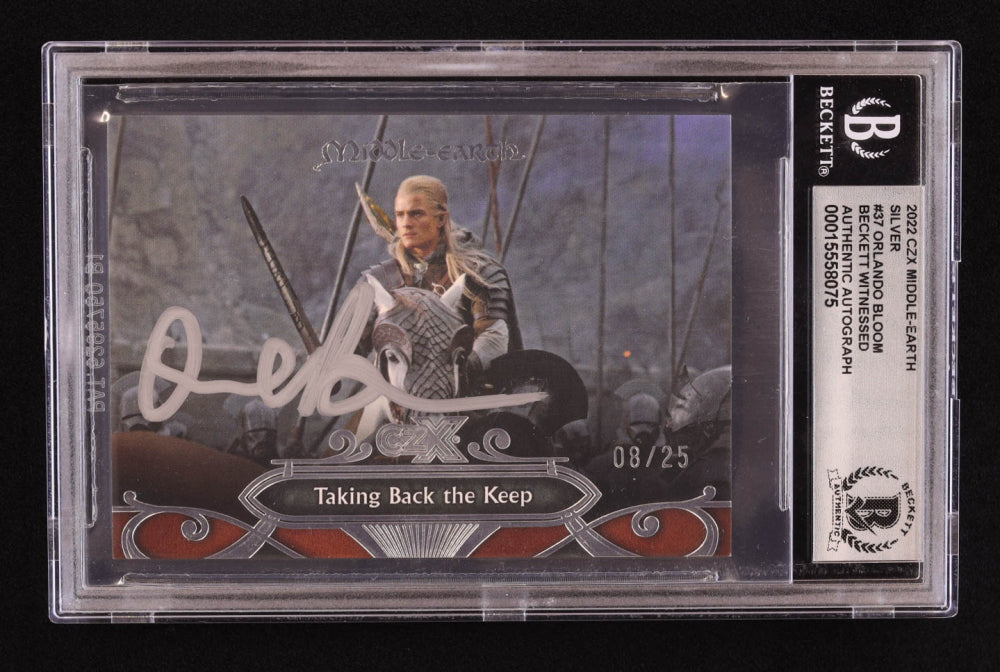 Orlando Bloom Signed 2022 CZX Middle-Earth Silver #37 #8/25 (BGS | Autograph Graded BGS 10) Beckett Witnessed / Serially Numbered #8 / 25