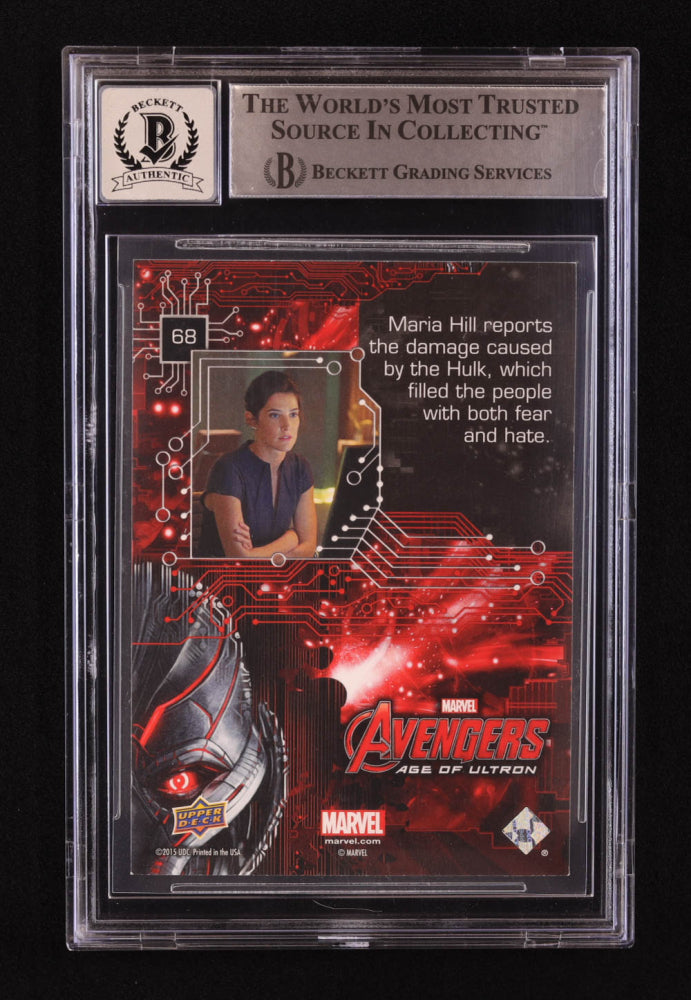 Cobie Smulders Signed 2015 Upper Deck Avengers Age of Ultron #68 Inscribed "Agent Maria Hill" (BGS | Autograph Graded BGS 10) Beckett Witnessed