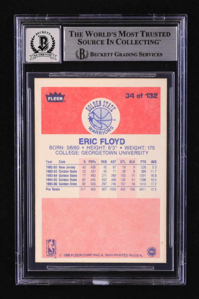 Sleepy Floyd Signed 1986-87 Fleer #34 RC (BGS | Auto 10) Rookie Card - Full Name