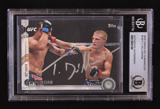 TJ Dillashaw Signed 2015 Topps UFC Chronicles #143 (BGS)