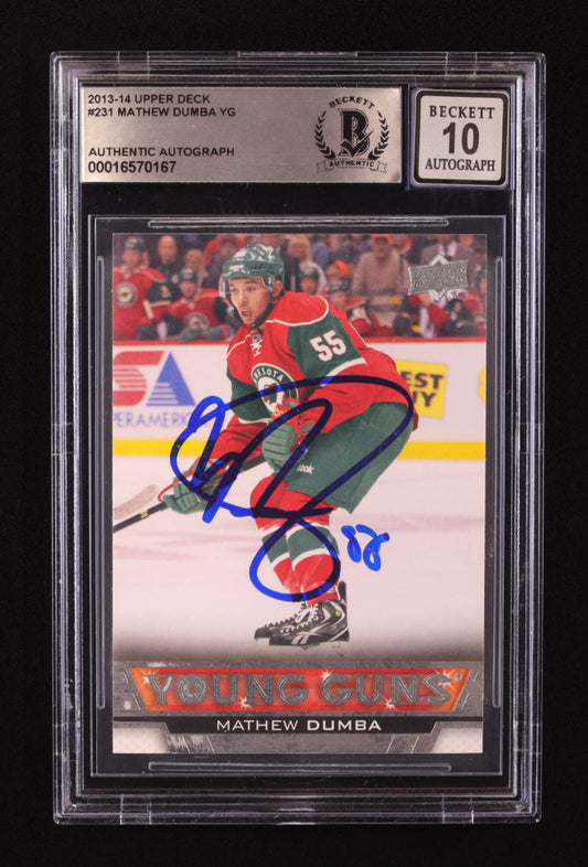 Mathew Dumba Signed 2013-14 Upper Deck #231 YG RC (BGS | Auto 10) - Rookie Card