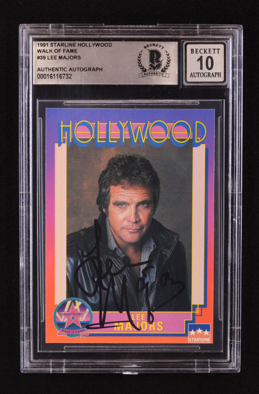 Lee Majors Signed 1991 Starline Hollywood Walk of Fame #39 (BGS | Auto 10)