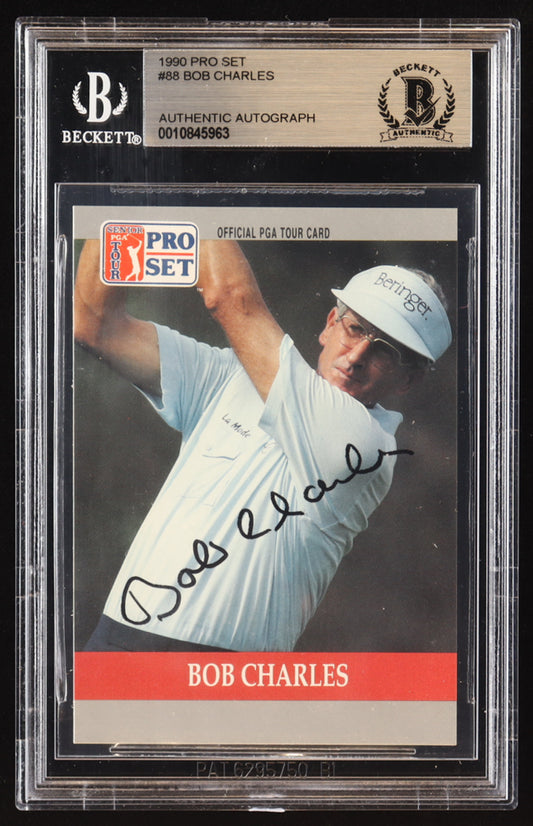 Bob Charles Signed 1990 Pro Set #88 RC (BGS) - Rookie Card