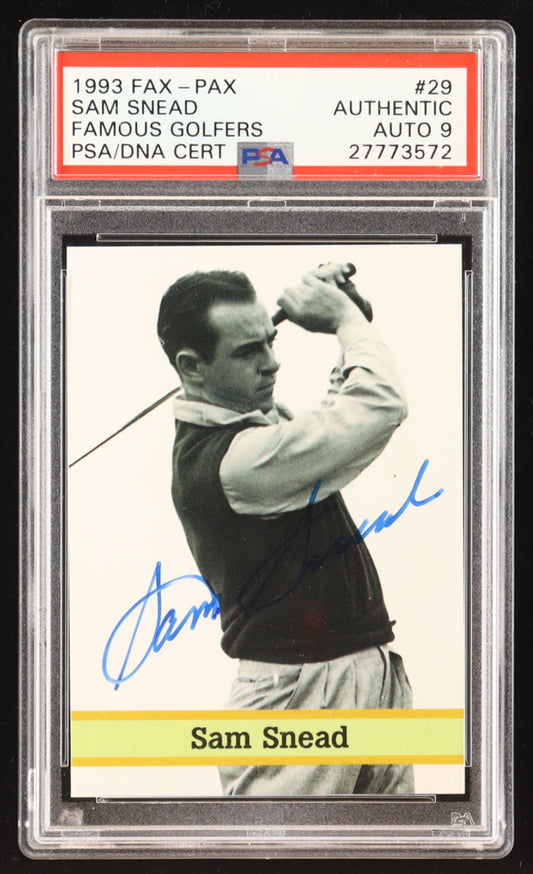 Sam Snead Signed 1993 Fax Pax Famous Golfers #29 (PSA | Autograph Graded PSA 9)