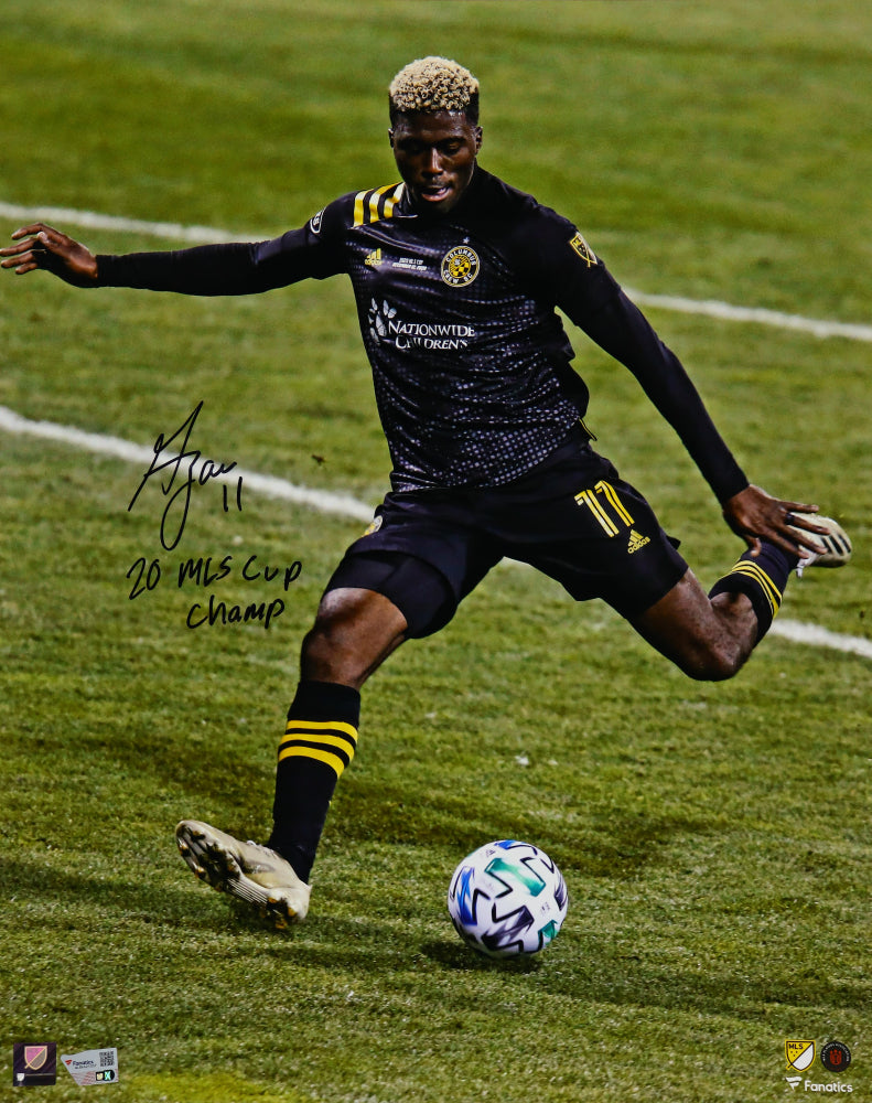 Gyasi Zardes Signed (Fanatics) & inscribed 2020 MLS Cup 16x20 Photo - Columbus Crew