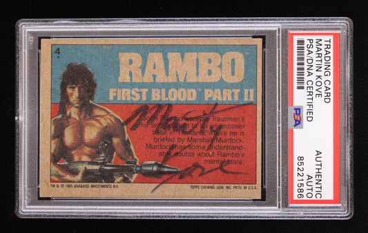 Martin Kove Signed 1985 Topps Rambo First Blood Part II Stickers #4 (PSA) - Michael Reed Ericson