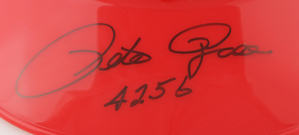 Pete Rose Signed Reds Full-Size Batting Helmet Inscribed "4256" (JSA)